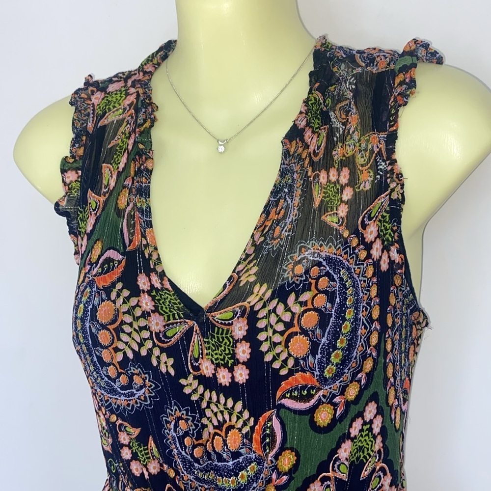 Anthropologie Dress “Elmira" Paisley Ruffle Maxi NWOT Sz 4 - Picture 6 of 8